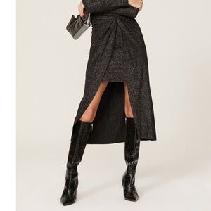 AllSaints Sami Metallic Skirt - Size US 2